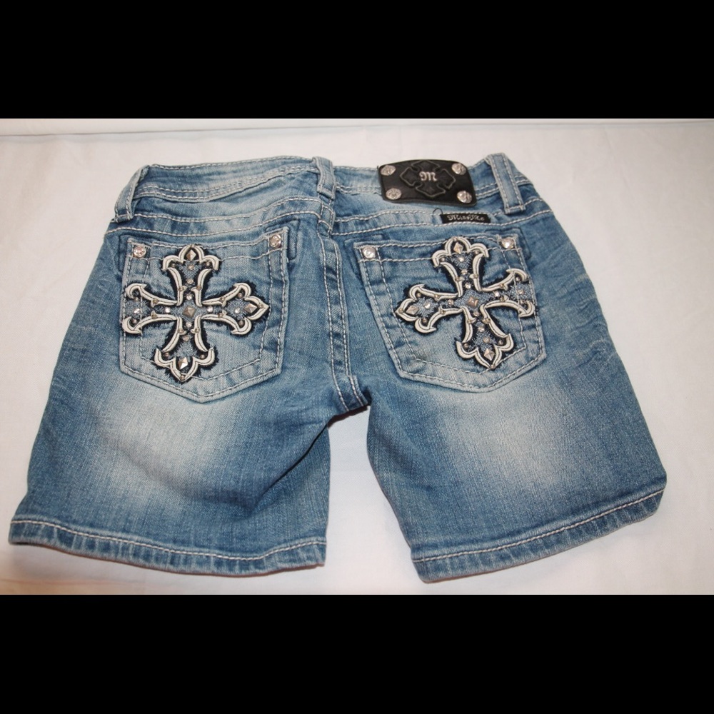 Girls Miss Me Denim Shorts.